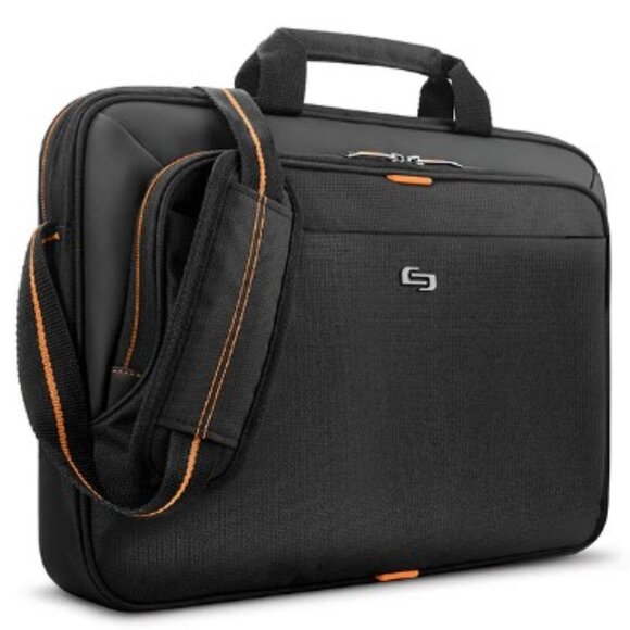 SOLO Slim Brief Laptop/Notebook Shoulder Bag Briefcase - Picture 6 of 15